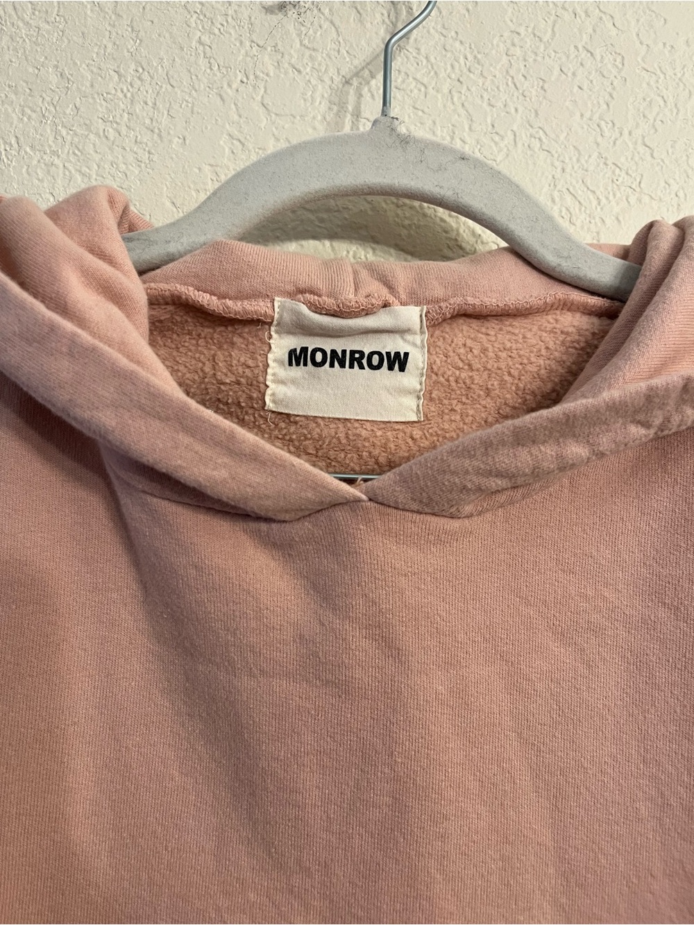 Monrow beach inspired oversized Dusty Rose Scoop-Neck Pullover Hoodie